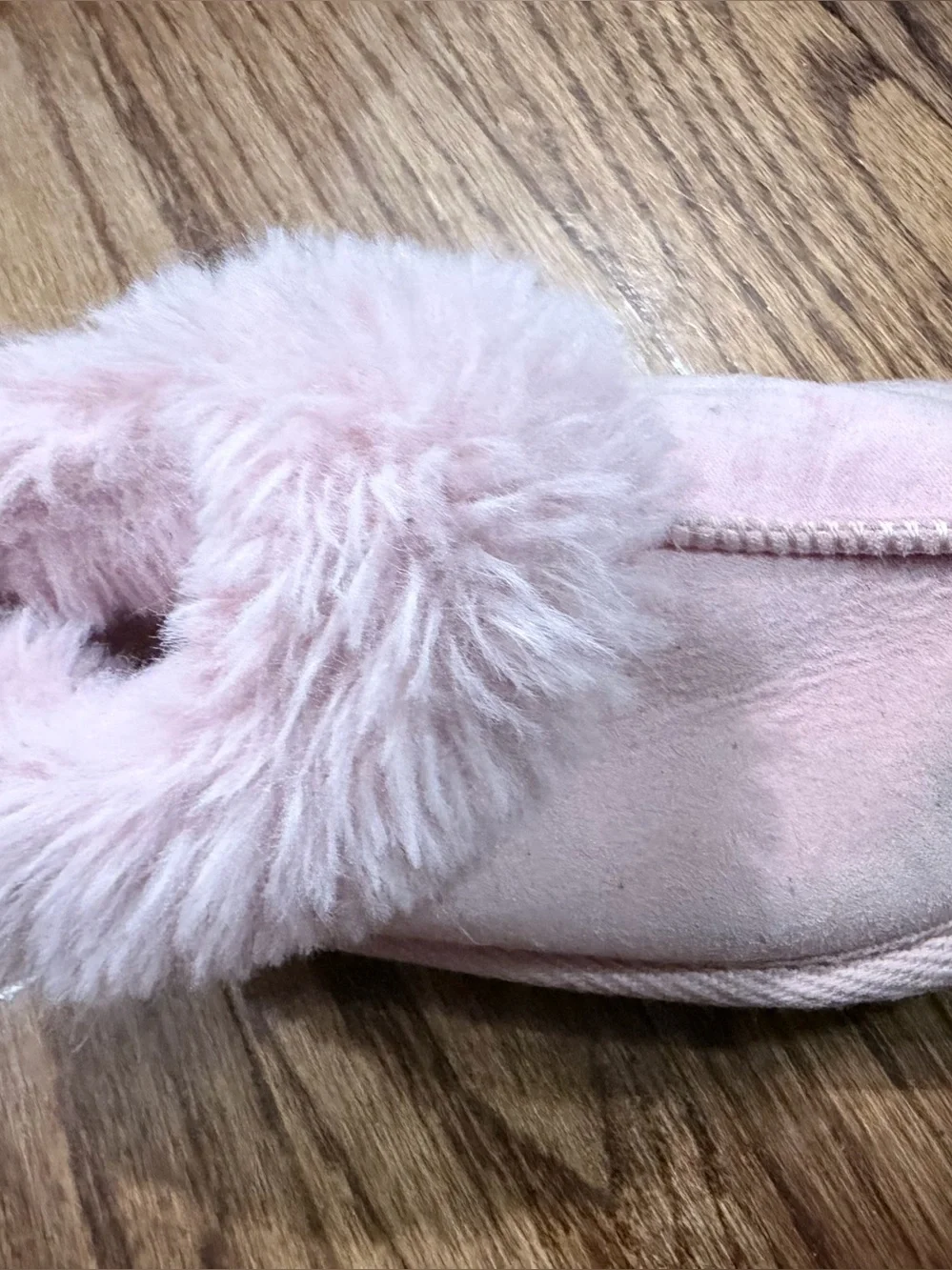 Kids Pink Faux-Fur Slip-On Shoe  Slipper | size 9 little girls